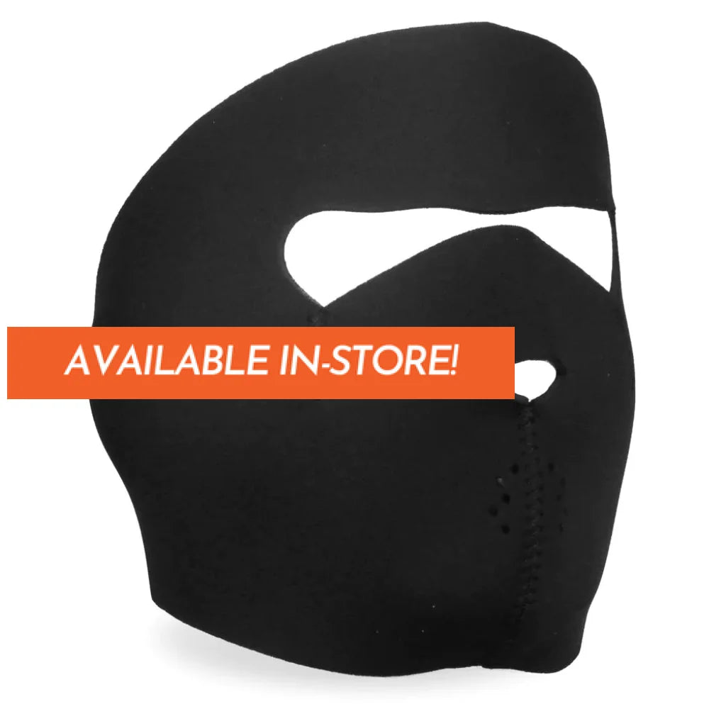 Neoprene Full Face Mask Black Vented Motorcycle Protective Riding Gear