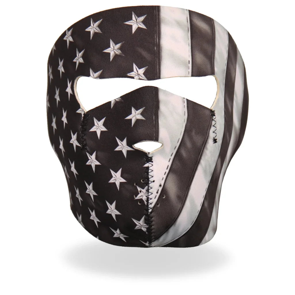 Neoprene Full Face Mask - Black White Flag Fma 1032 | Hot Leathers