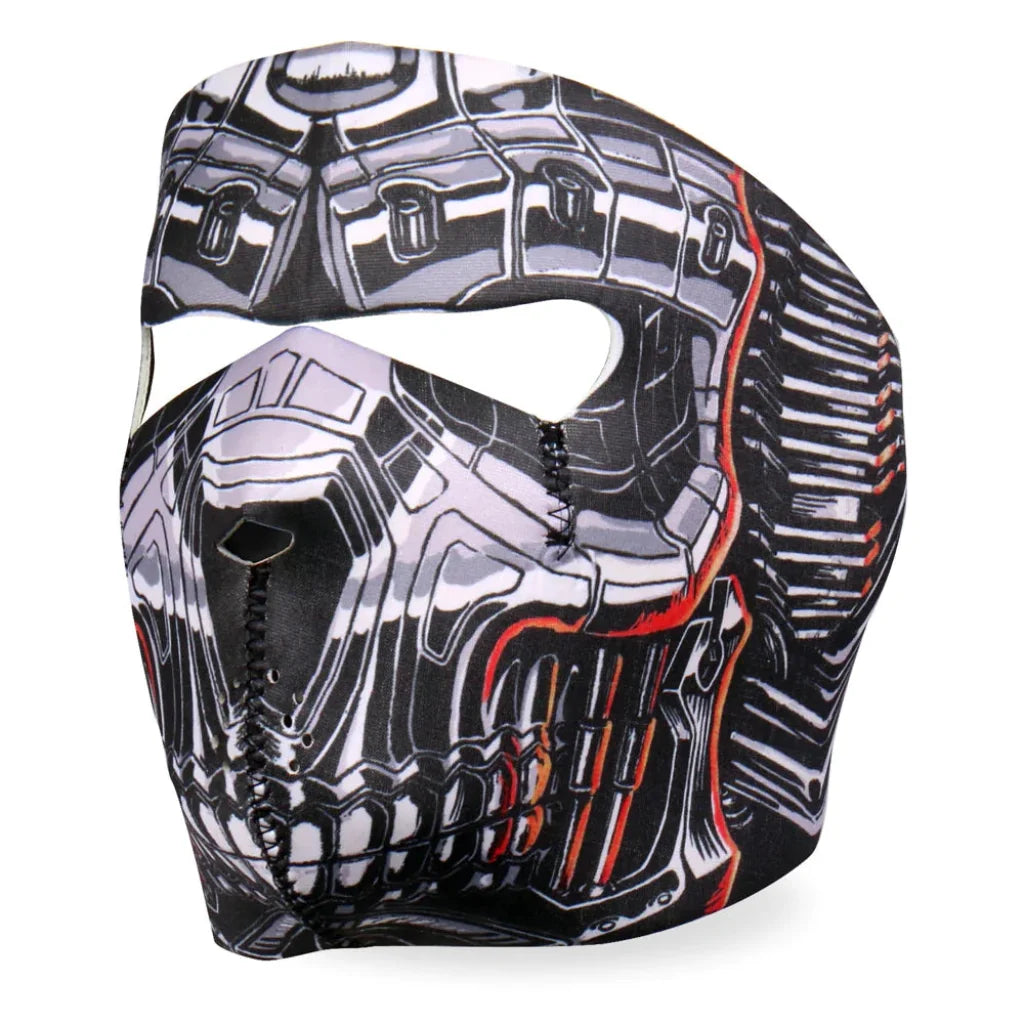 Neoprene Full Face Mask - Robo Skull Fma1022 | Hot Leathers