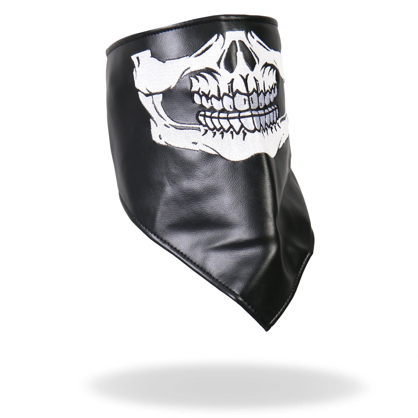 Leather Neck Warmer with Fleece Liner - Skull Face NWL1004 | Hot Leathers