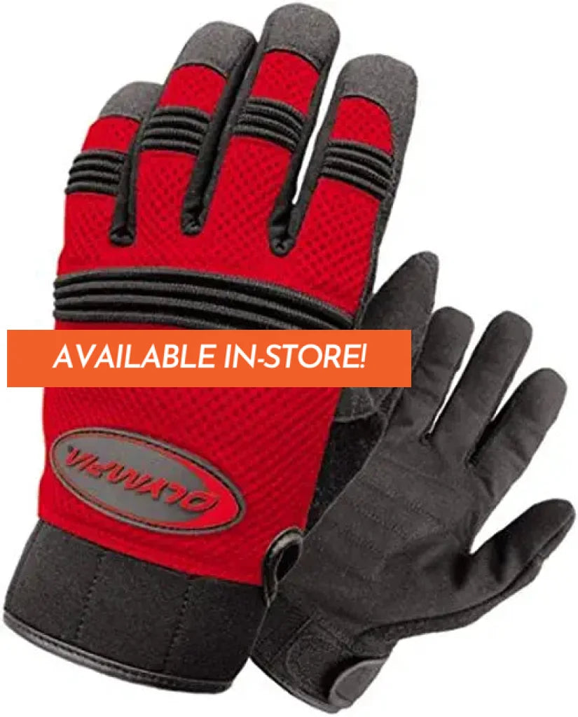Olympia Air Force Gel Red Black 07602 Textile Ribbed Motorcycle Gloves | Sports