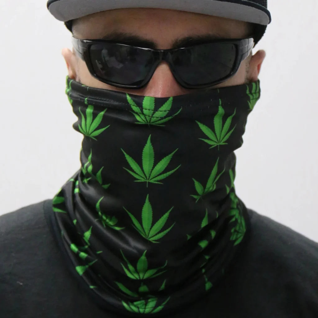 Polyester Neck Gaiter - Pot Leaf Hwn2016 | Hot Leathers Face Mask