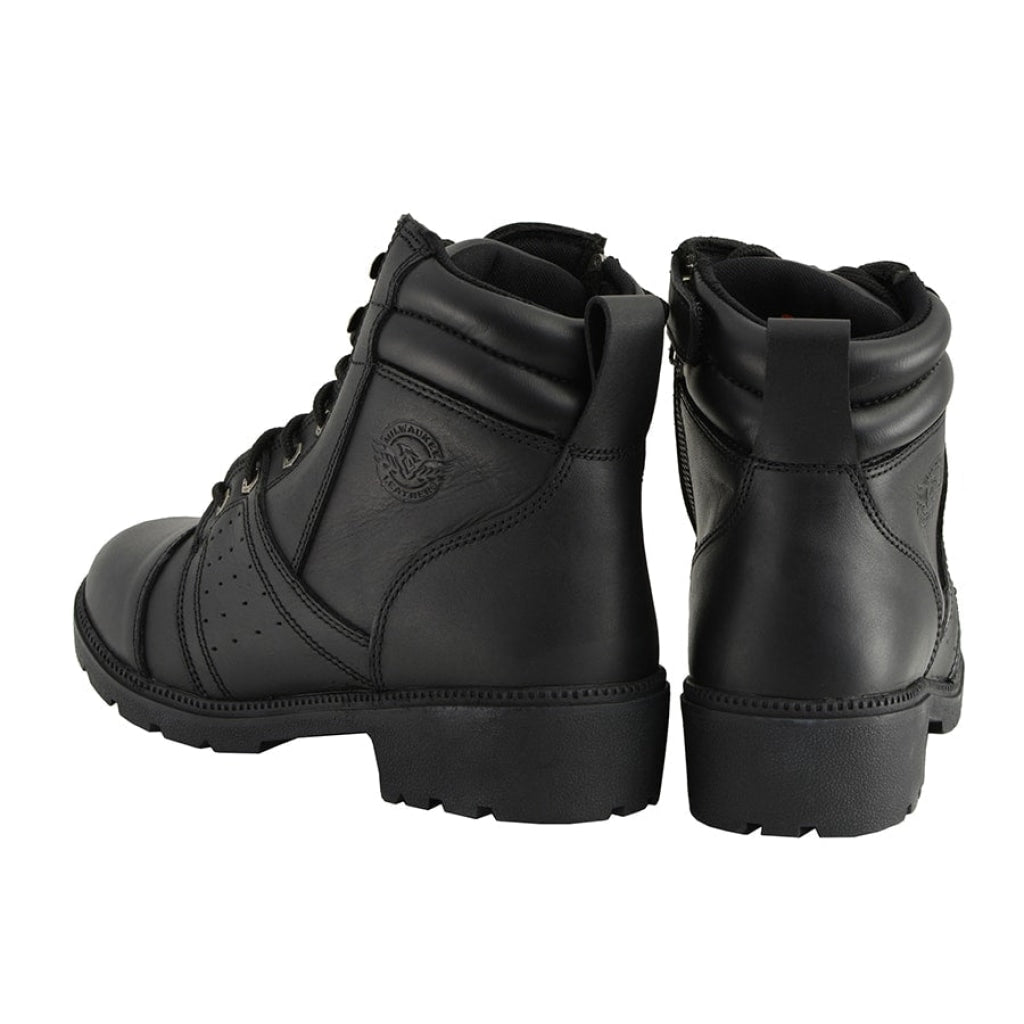 Short Tactical Lace-Up Leather Boot