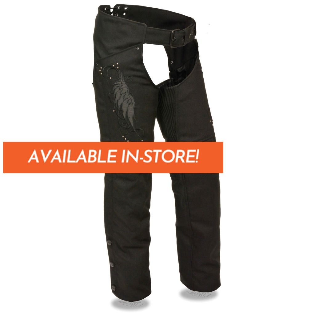 Wing Rivet Sh1956 Womens Textile Chap With Embroidered Detailing | Milwaukee Leather Chaps