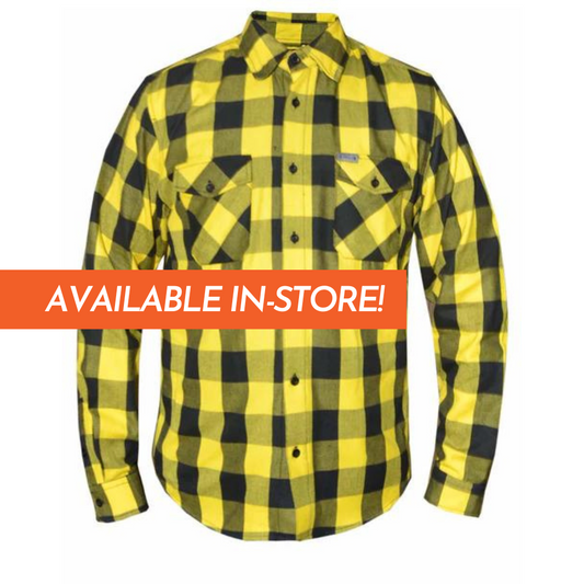 Unik Yellow and Black Flannel Shirt - Extreme Biker Leather
